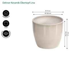 Dehner Keramik-Übertopf Lina, rund