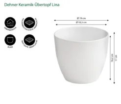 Dehner Keramik-Übertopf Lina, rund