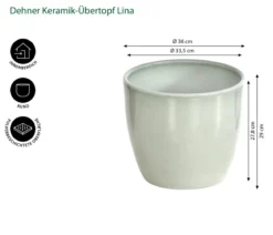 Dehner Keramik-Übertopf Lina, rund
