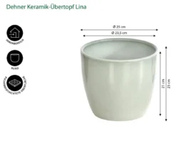 Dehner Keramik-Übertopf Lina, rund
