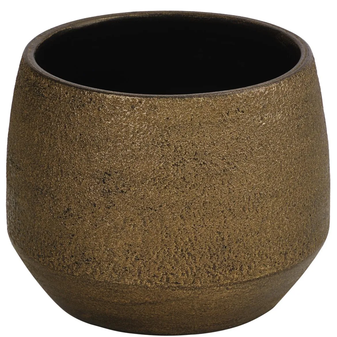 Dehner Keramik-Übertopf Mathea, bauchig, gold/braun