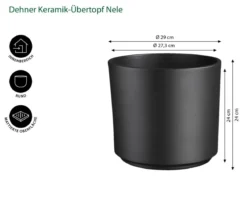 Dehner Keramik-Übertopf Nele, rund