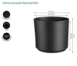 Dehner Keramik-Übertopf Nele, rund