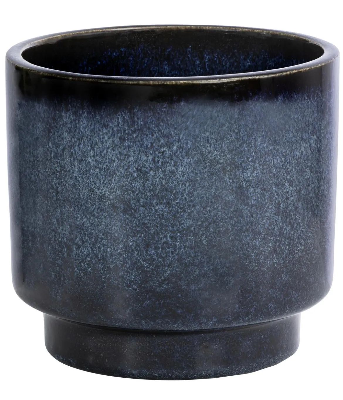 Dehner Keramik-Übertopf Pavone, rund, blau
