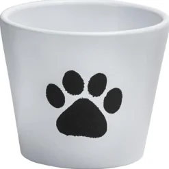 Dehner Keramik-Übertopf Paw, konisch, weiß, ca. Ø13 cm