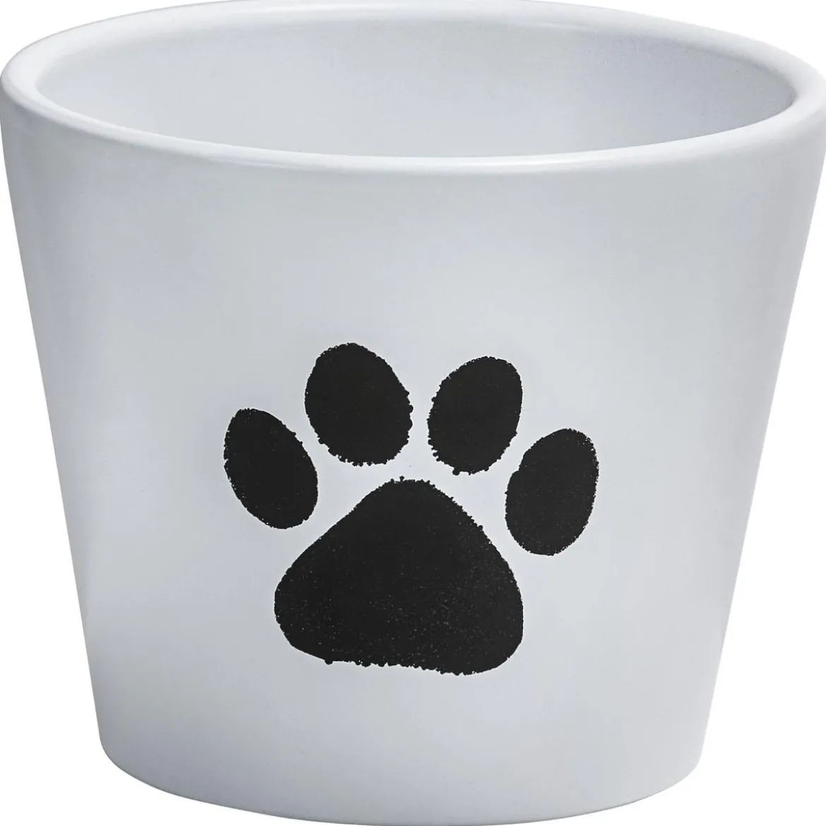 Dehner Keramik-Übertopf Paw, konisch, weiß, ca. Ø13 cm