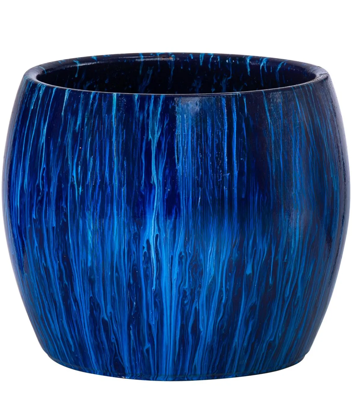 Dehner Keramik-Übertopf Pop Art, konisch, blau