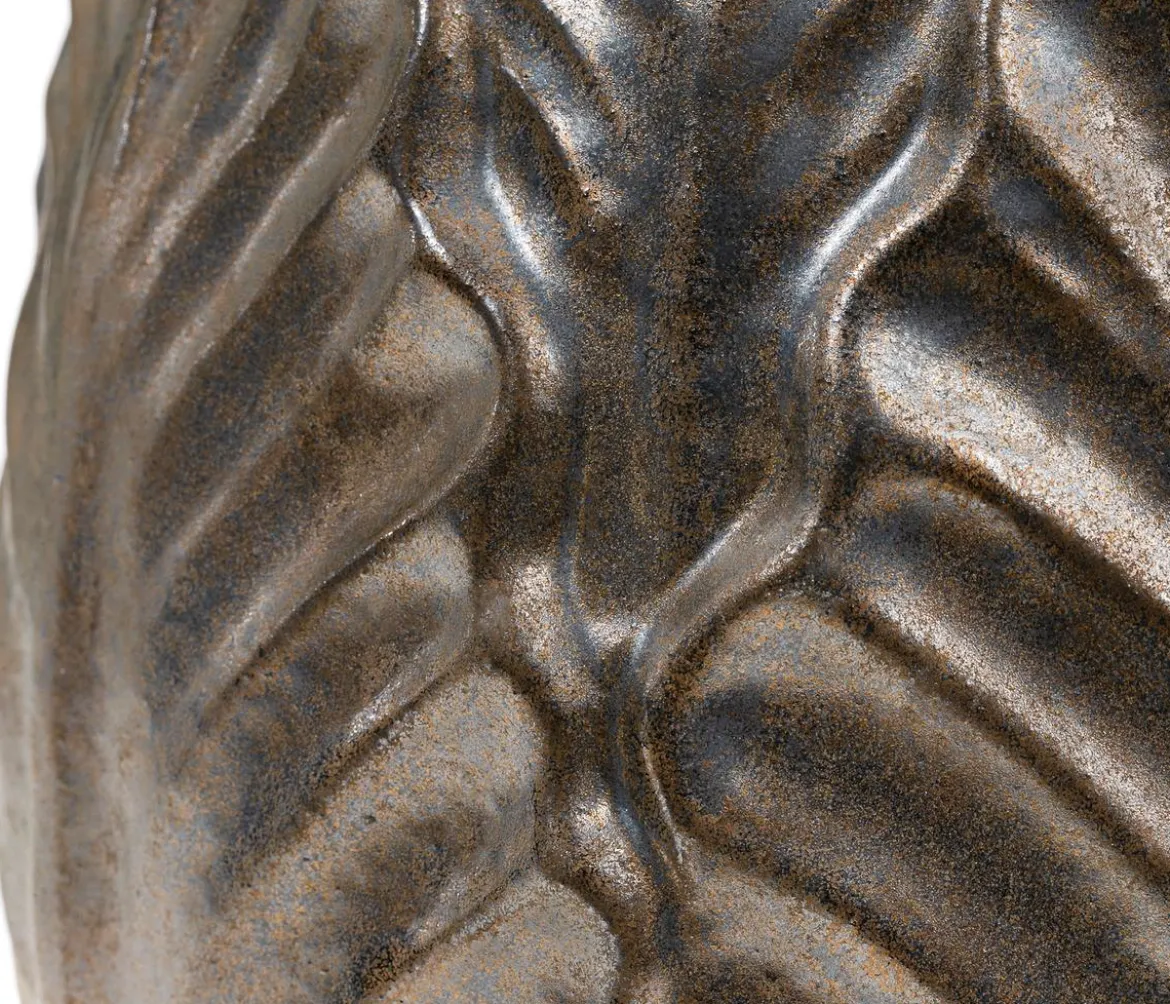 Dehner Keramik-Übertopf Romaine, bauchig, bronze
