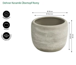 Dehner Keramik-Übertopf Romy, bauchig