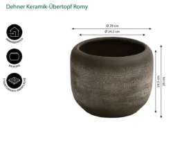 Dehner Keramik-Übertopf Romy, bauchig