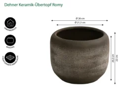 Dehner Keramik-Übertopf Romy, bauchig