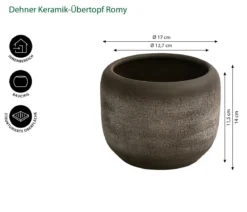 Dehner Keramik-Übertopf Romy, bauchig