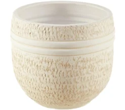 Dehner Keramik-Übertopf Rustika, bauchig, creme
