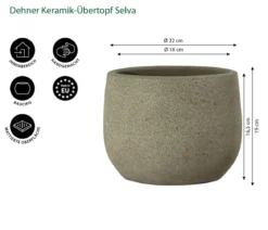 Dehner Keramik-Übertopf Selva, bauchig