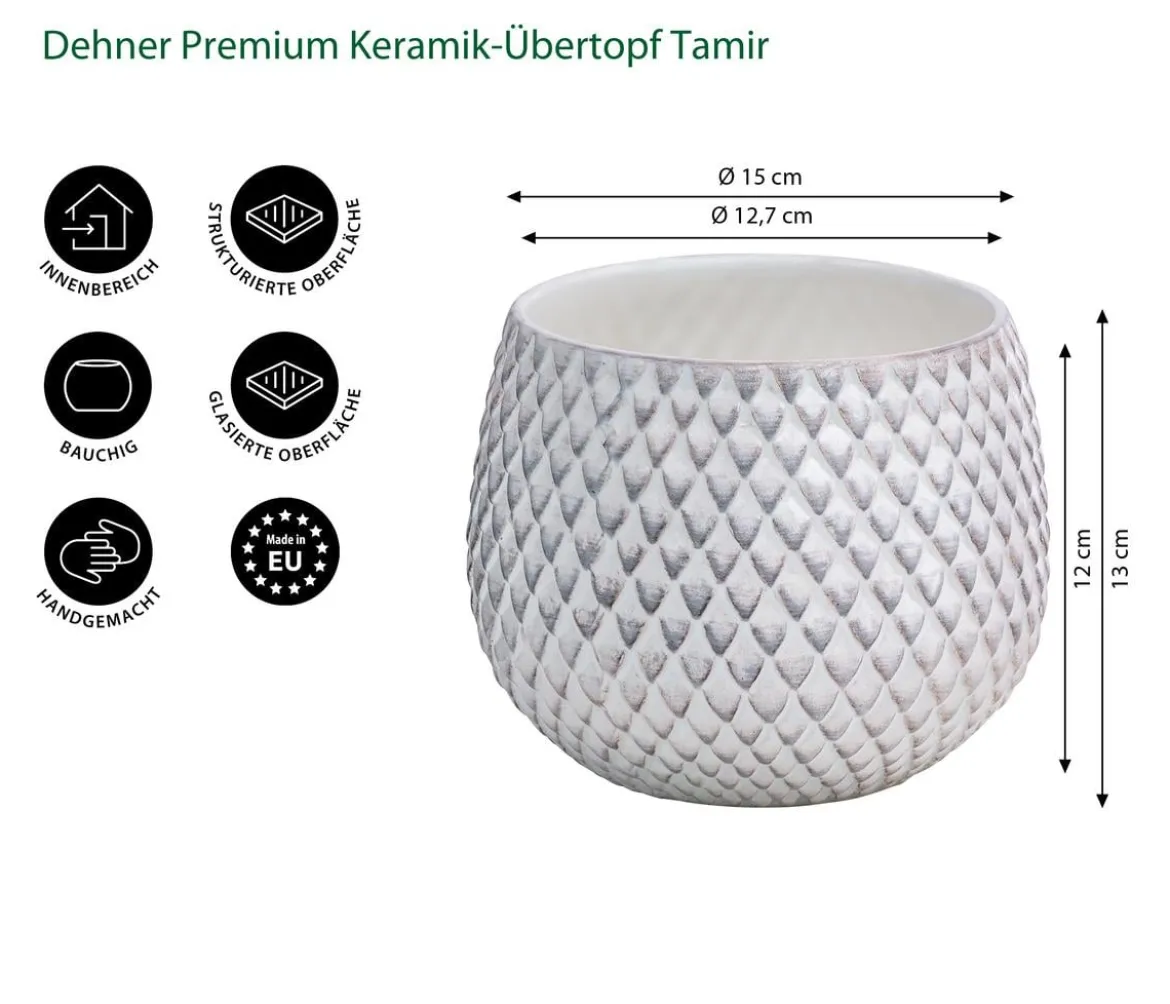 Dehner Keramik-Übertopf Tamir, bauchig