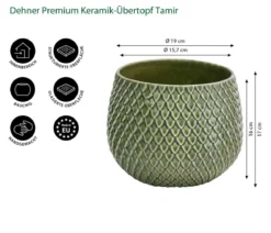 Dehner Keramik-Übertopf Tamir, bauchig