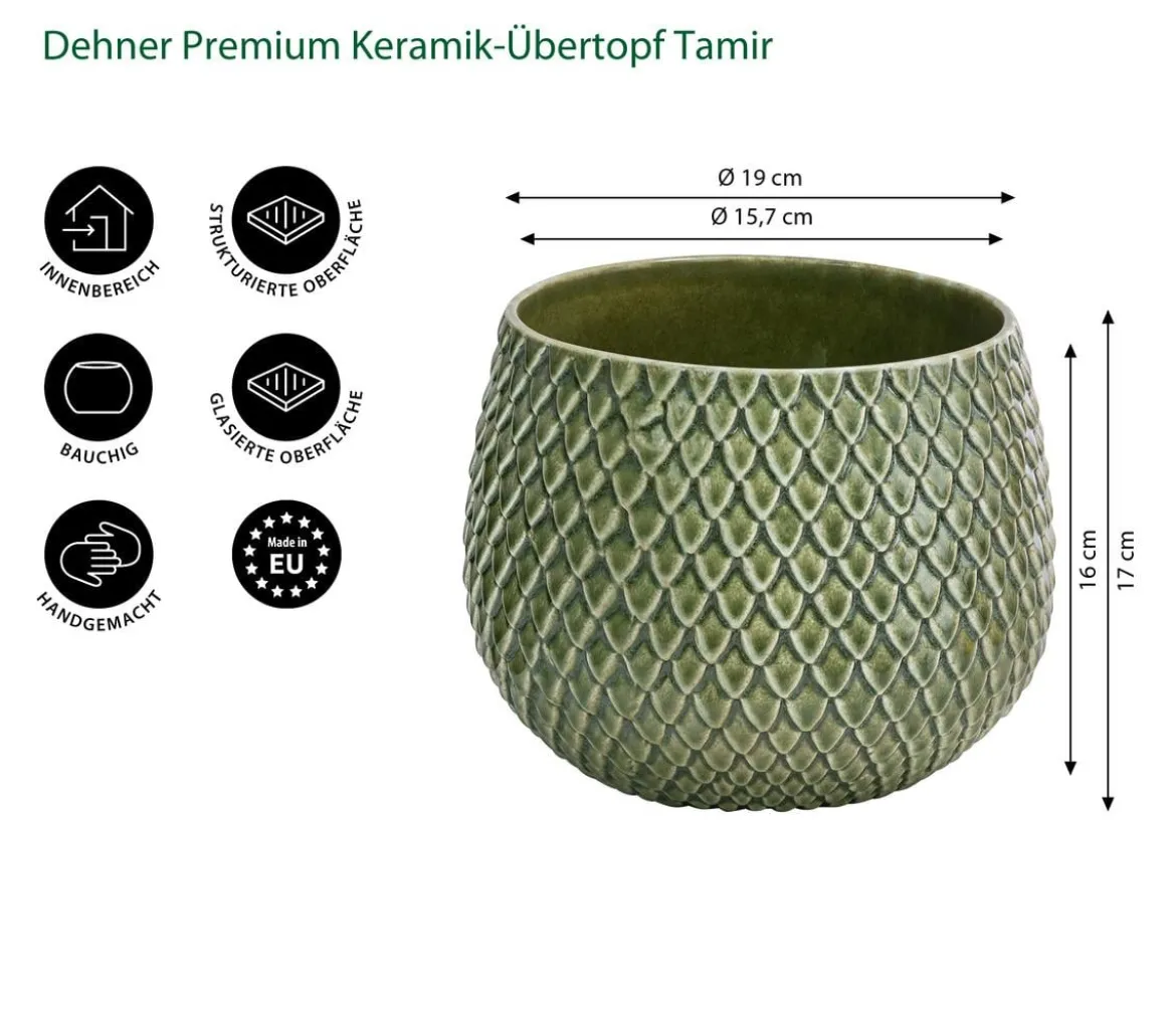 Dehner Keramik-Übertopf Tamir, bauchig