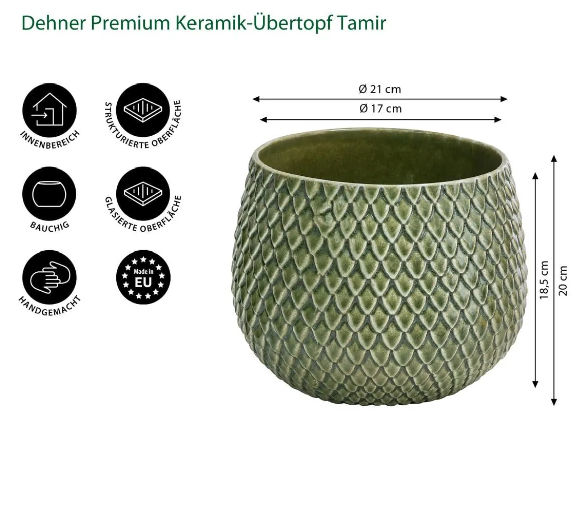 Dehner Keramik-Übertopf Tamir, bauchig