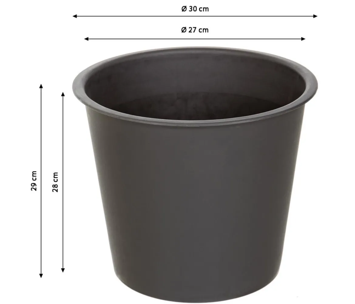 Dehner Keramik-Bodenvase Anton, rund, grau