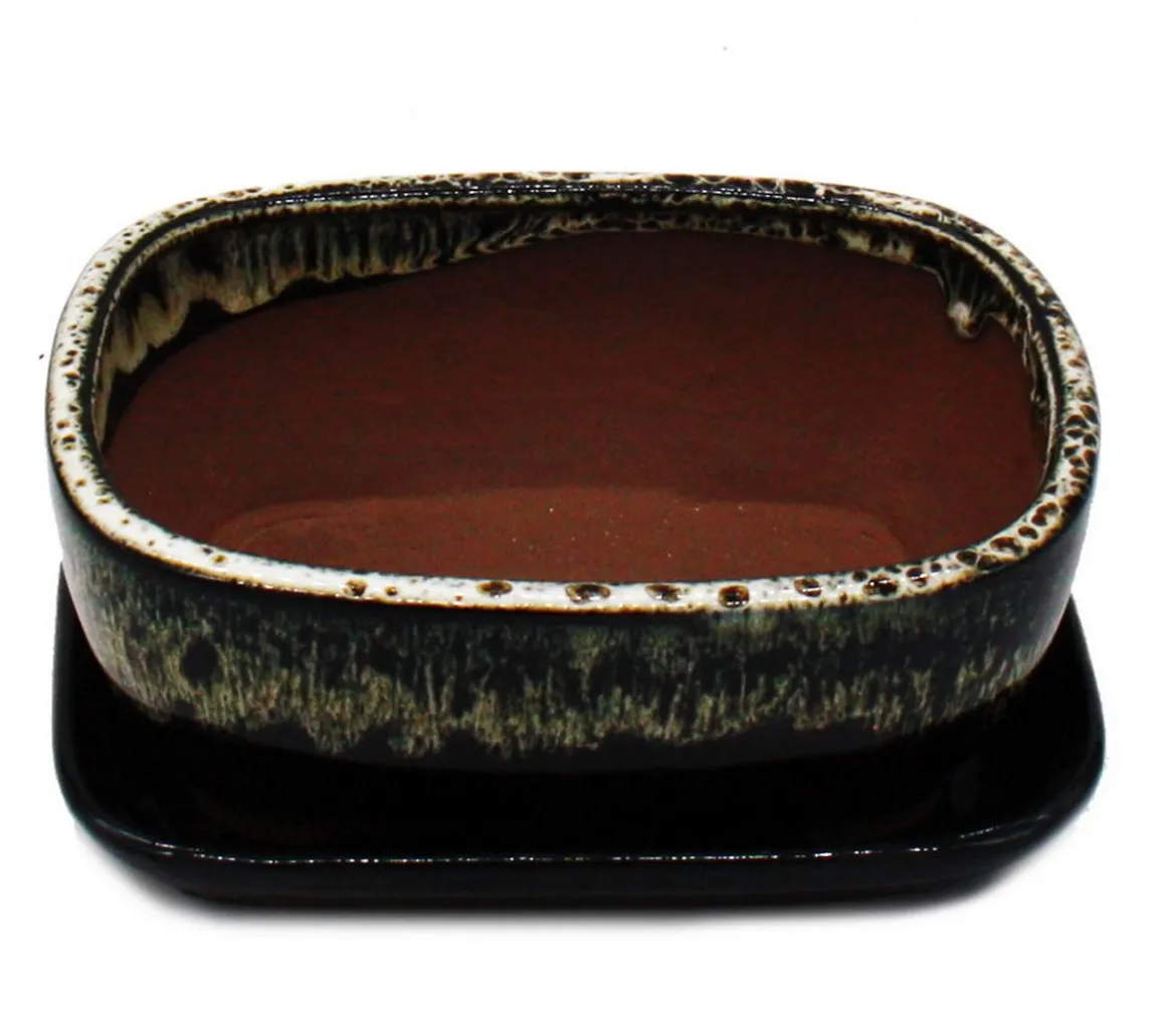 Dehner Keramik-Bonsaischale, rechteckig