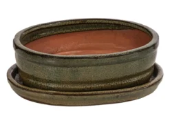 Dehner Keramik-Bonsaischale, oval, ca. B15/H4,5/T12 cm