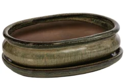 Dehner Keramik-Bonsaischale, oval, ca. B19/H5/T13,5 cm