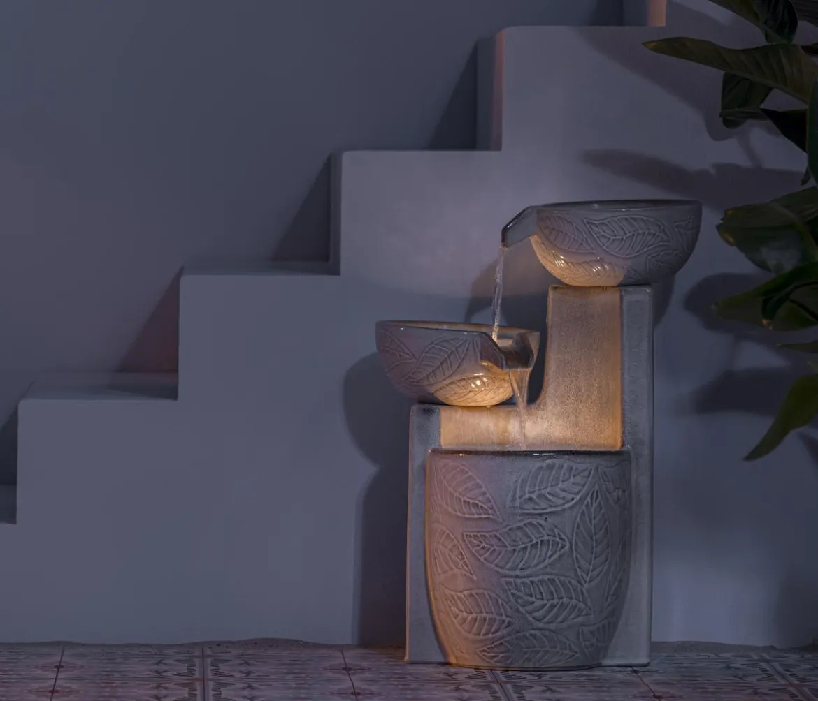 Dehner Keramik-Gartenbrunnen Casca, solarfähig, ca. H65,5 cm