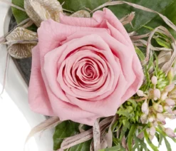 Dehner Keramik-Herz mit Longlife-Rose Carla, rosa, ca.B17/H10/T17 cm