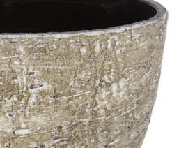 Dehner Keramik-Jardiniere Lana, oval, braun, ca. B30/H17/15 cm