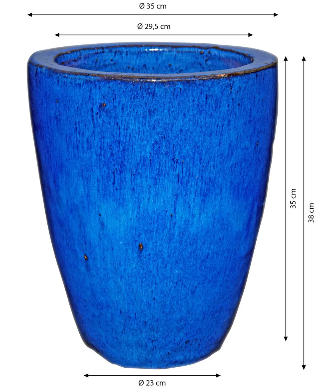 Dehner Keramik-Pflanztopf Delphi, konisch, blau
