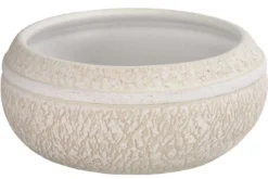 Dehner Keramik-Schale Rustika, bauchig, creme