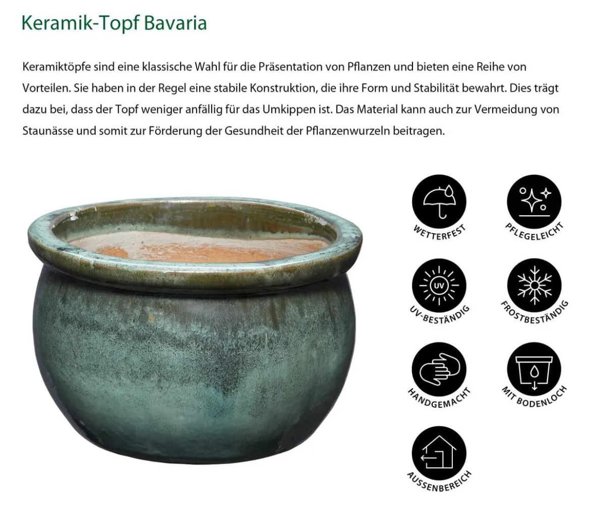 Dehner Keramik-Topf Bavaria, bauchig