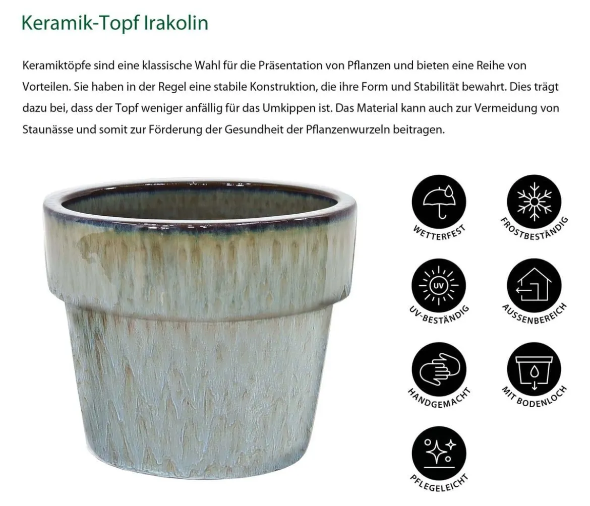 Dehner Keramik-Topf Irakolin, rund