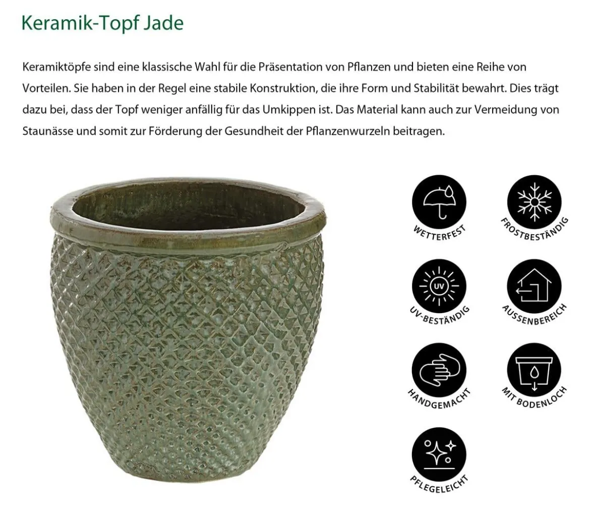 Dehner Keramik-Topf Jade, rund
