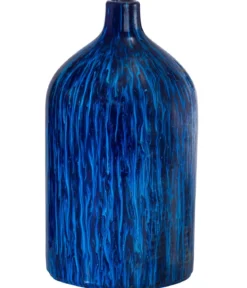 Dehner Keramik-Vase Pop Art, rund, blau, ca. Ø16/H30 cm