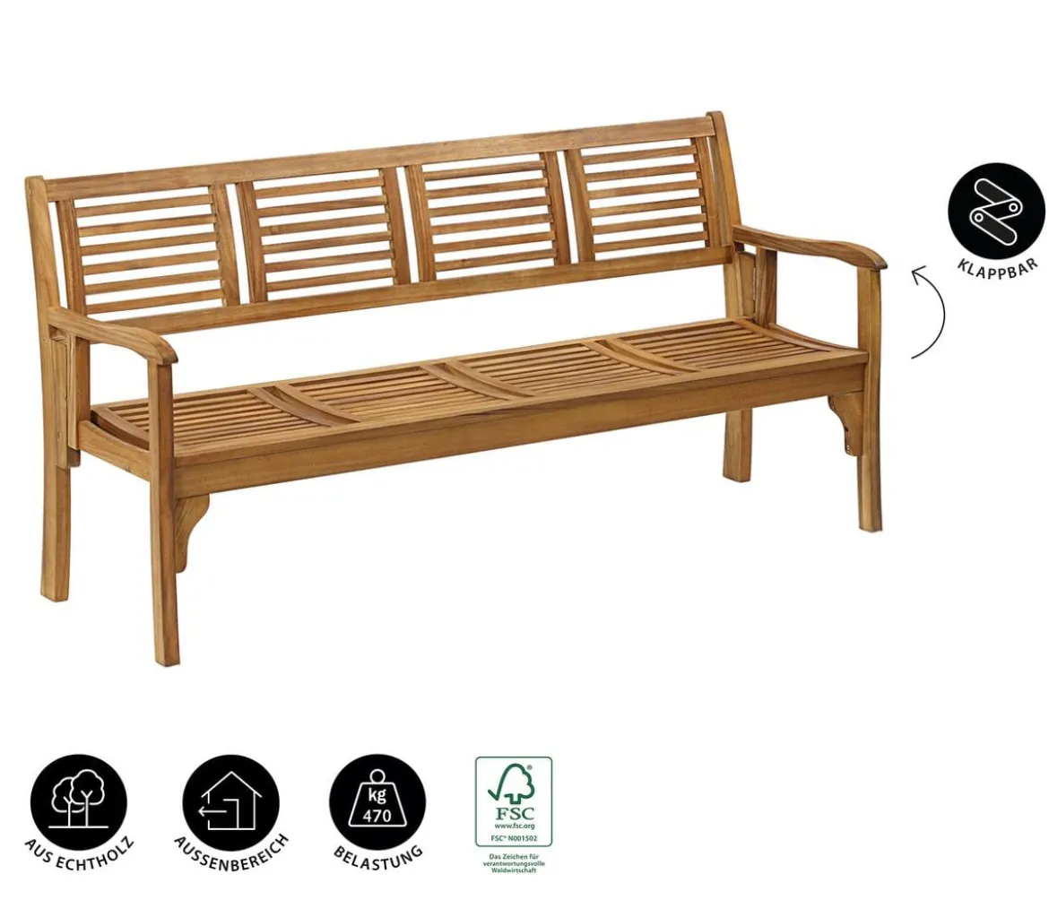 Dehner Klappbank Douglas, 4-Sitzer