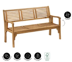 Dehner Klappbank Douglas, 3-Sitzer