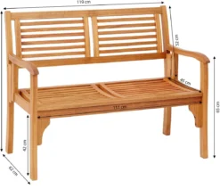 Dehner Klappbank Douglas, 2-Sitzer