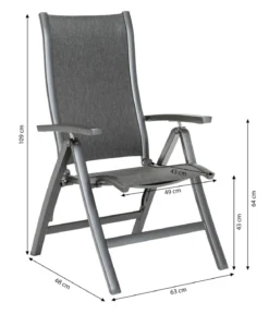 Dehner Klappsessel Chicago Dark, ca. B63/H109/T68 cm