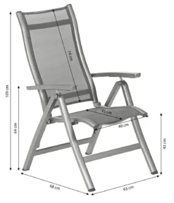 Dehner Klappsessel Hochlehner Chicago, ca. B63/H109/T68 cm