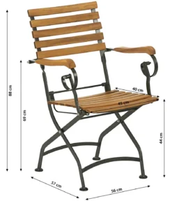 Dehner Klappsessel Tegernsee, ca. B56/H88/T57 cm