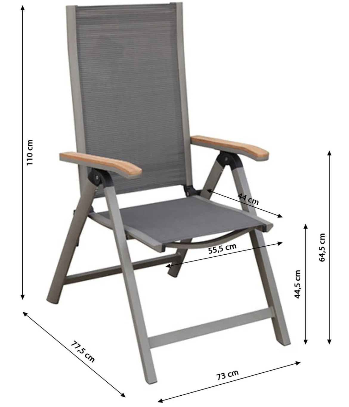 Dehner Klappstuhl Colmar, ca. B73/H110/T77,5 cm