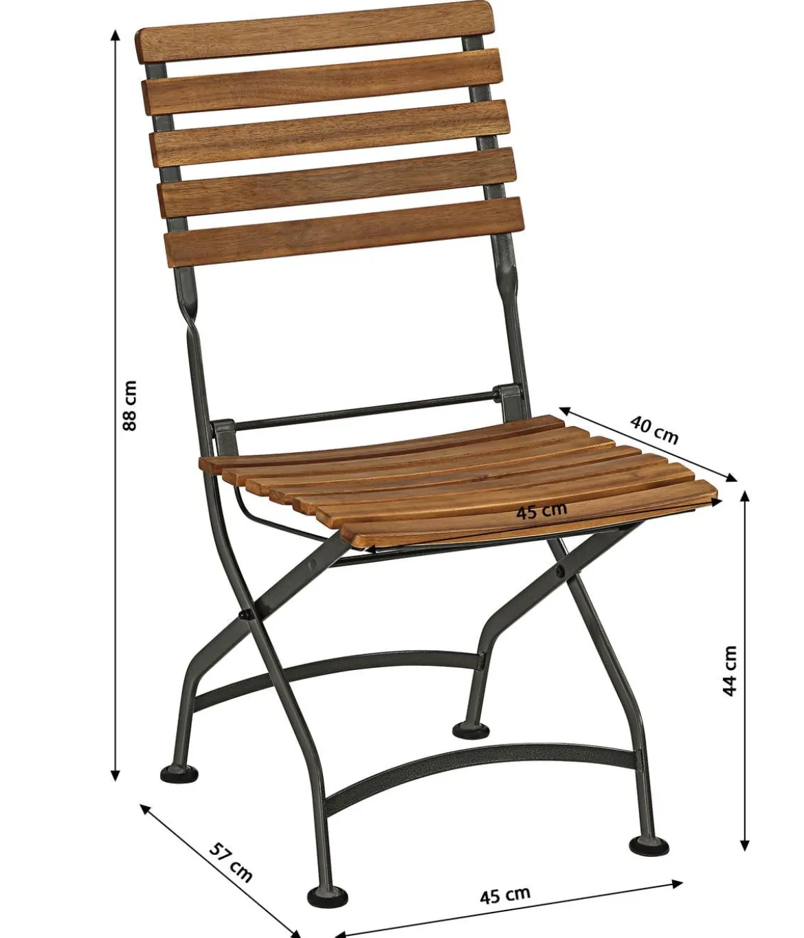 Dehner Klappstuhl Tegernsee, ca. B45/H88/T57 cm