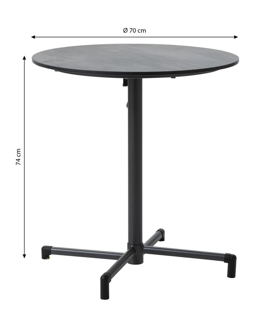 Dehner Klapptisch Capri, rund, ca. Ø70/H74 cm