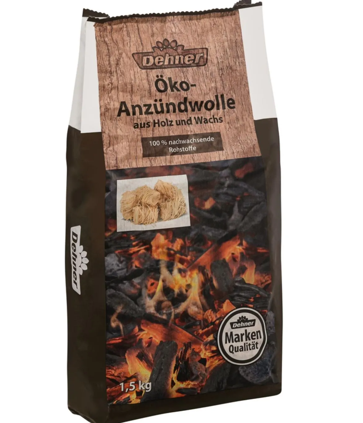Dehner Öko-Anzündwolle, Holz, 1,5 kg
