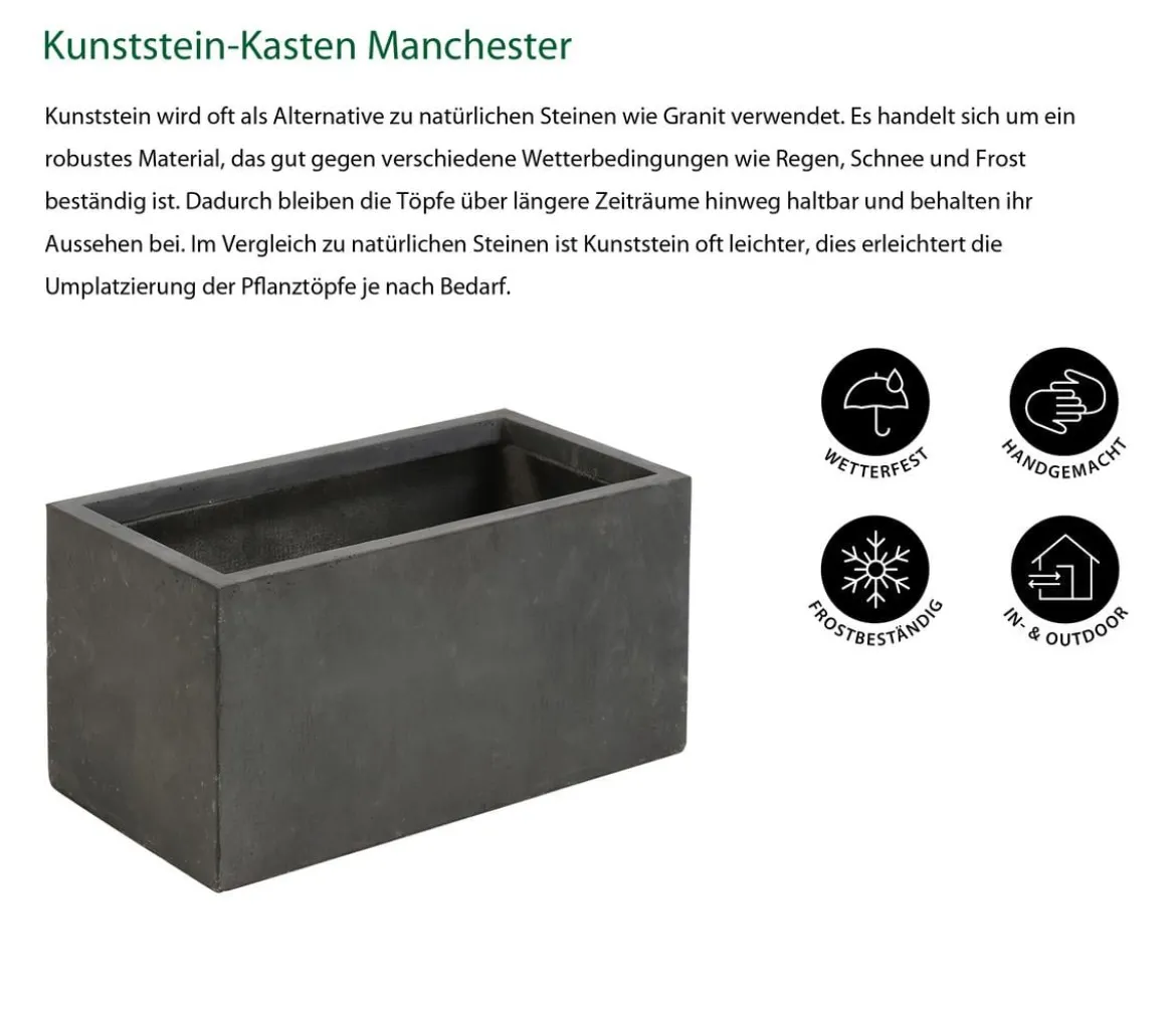 Dehner Kunststein-Kasten Manchester, rechteckig