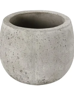 Dehner Kunststein-Topf Balloon Stone niedrig, bauchig, grau