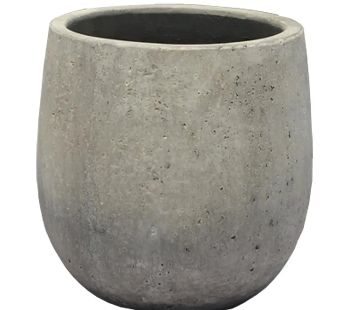 Dehner Kunststein-Topf Balloon Stone, bauchig, grau
