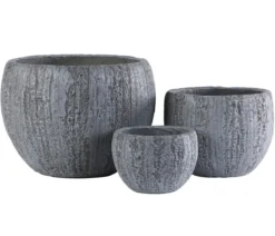 Dehner Kunststein-Topf Belfast, bauchig, grau