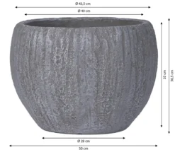 Dehner Kunststein-Topf Belfast, bauchig, grau